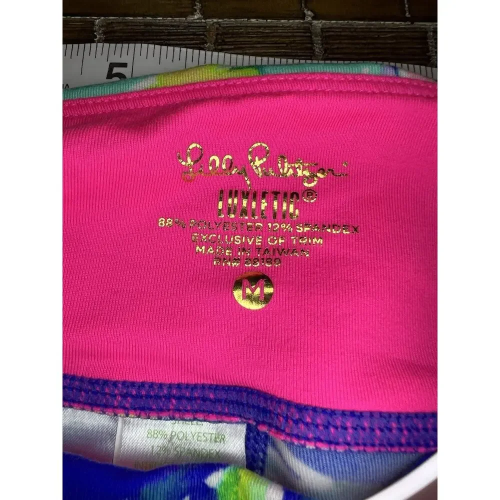 Lilly Pulitzer Leaf Print Pattern Women’s Leggings Size Medium EUC Gym Jogging - Picture 8 of 10
